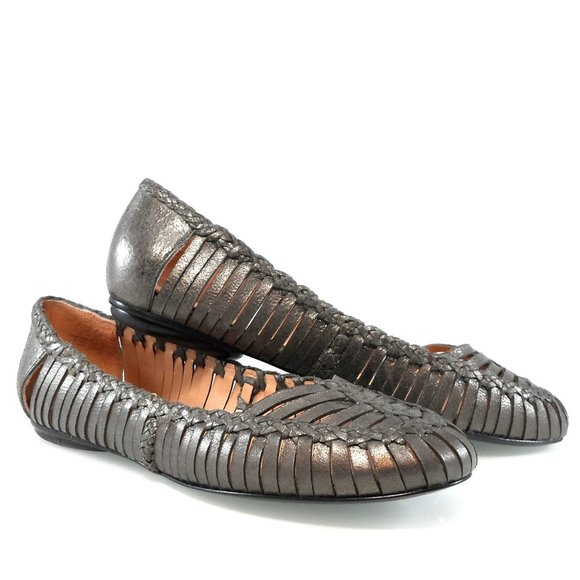 NIB$350 Sigerson Morrison Brian Woven Leather Cut-out Straps Ballet Flats 6 - Picture 10 of 14